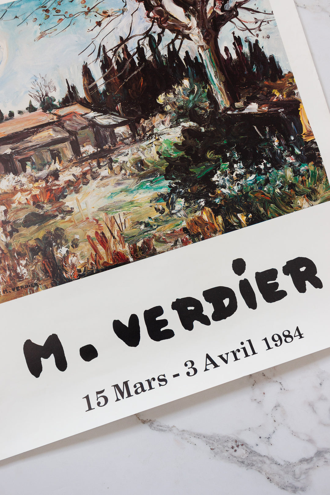 vintage french Maurice Verdier exhibition poster at galerie d'art laetitia