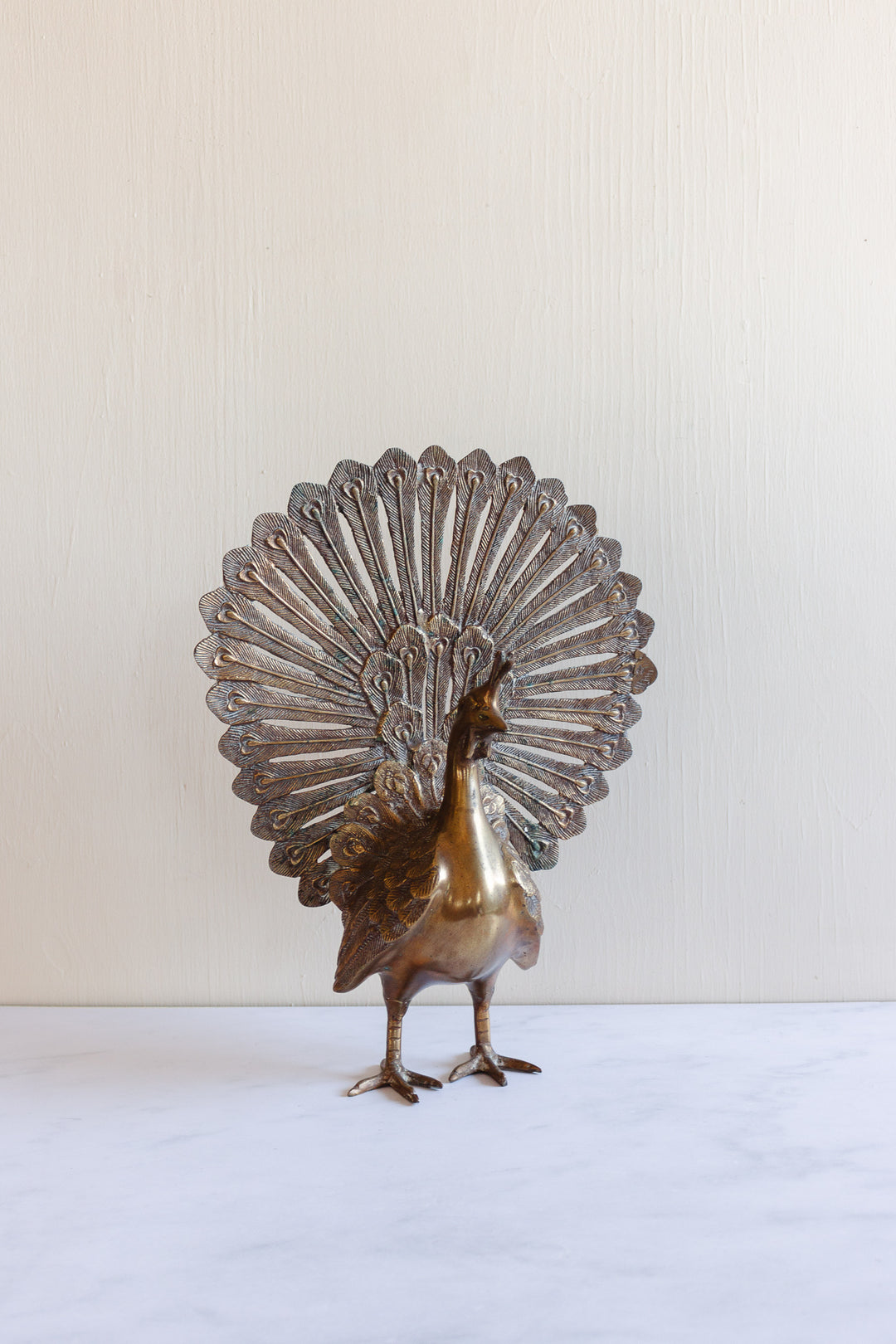 vintage brass figural peacock