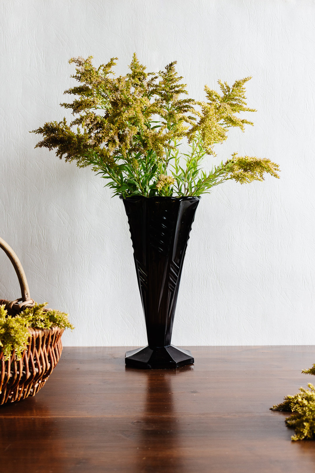 art deco french pressed glass vase