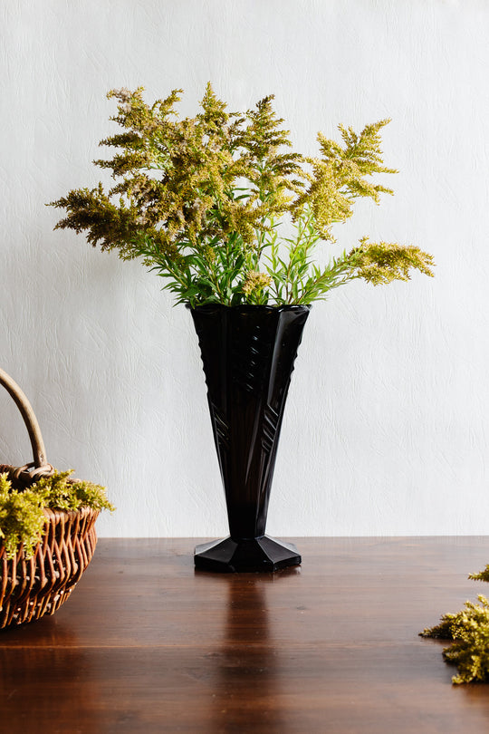 art deco french pressed glass vase