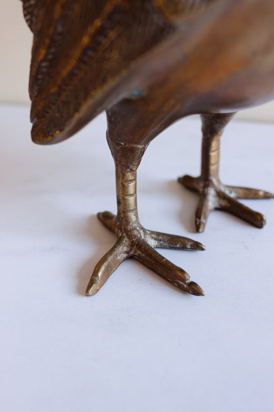 vintage brass figural peacock