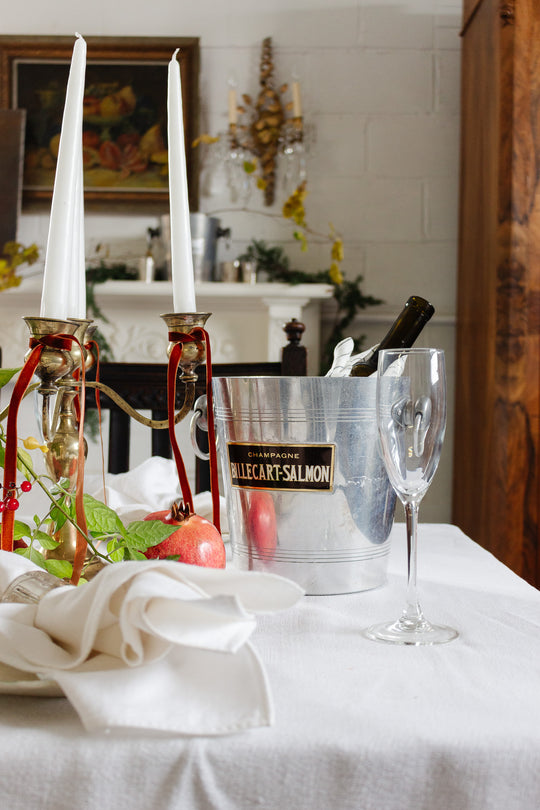 vintage french aluminum Billecart-Salmon champagne bucket