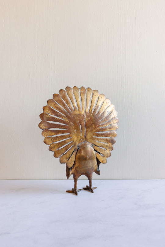 vintage brass figural peacock