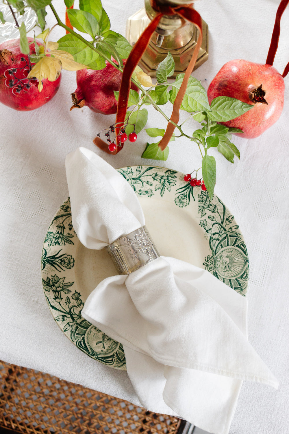 rare antique french st. amand "persan" plates, set of 7