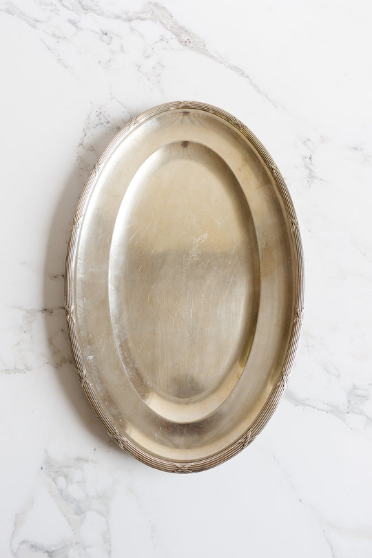 art deco french silver hotel platter with "poinçons"