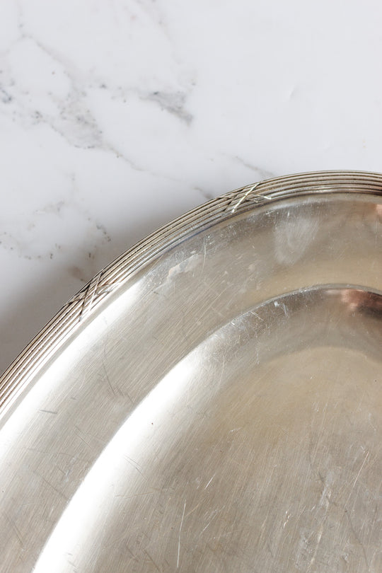 art deco french silver hotel platter with "poinçons"
