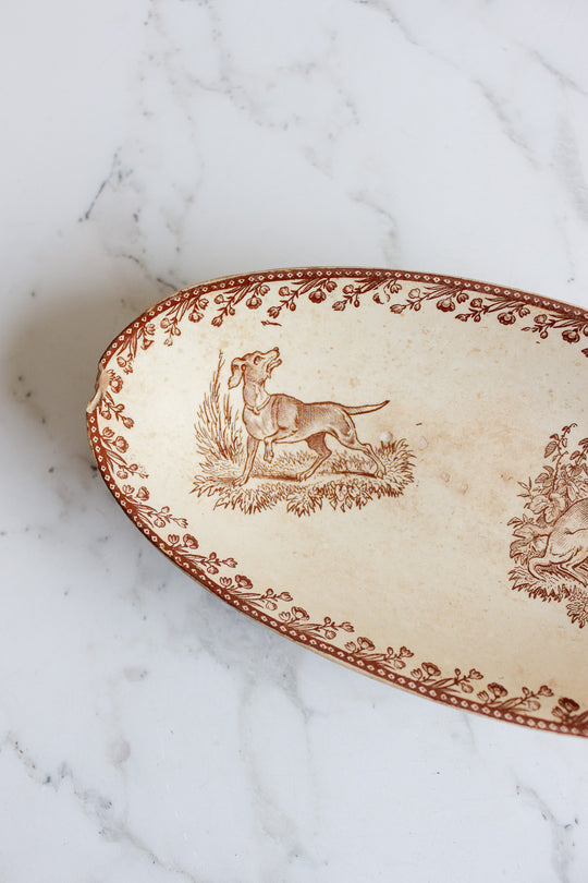 antique french ff pexonne transferware ravier