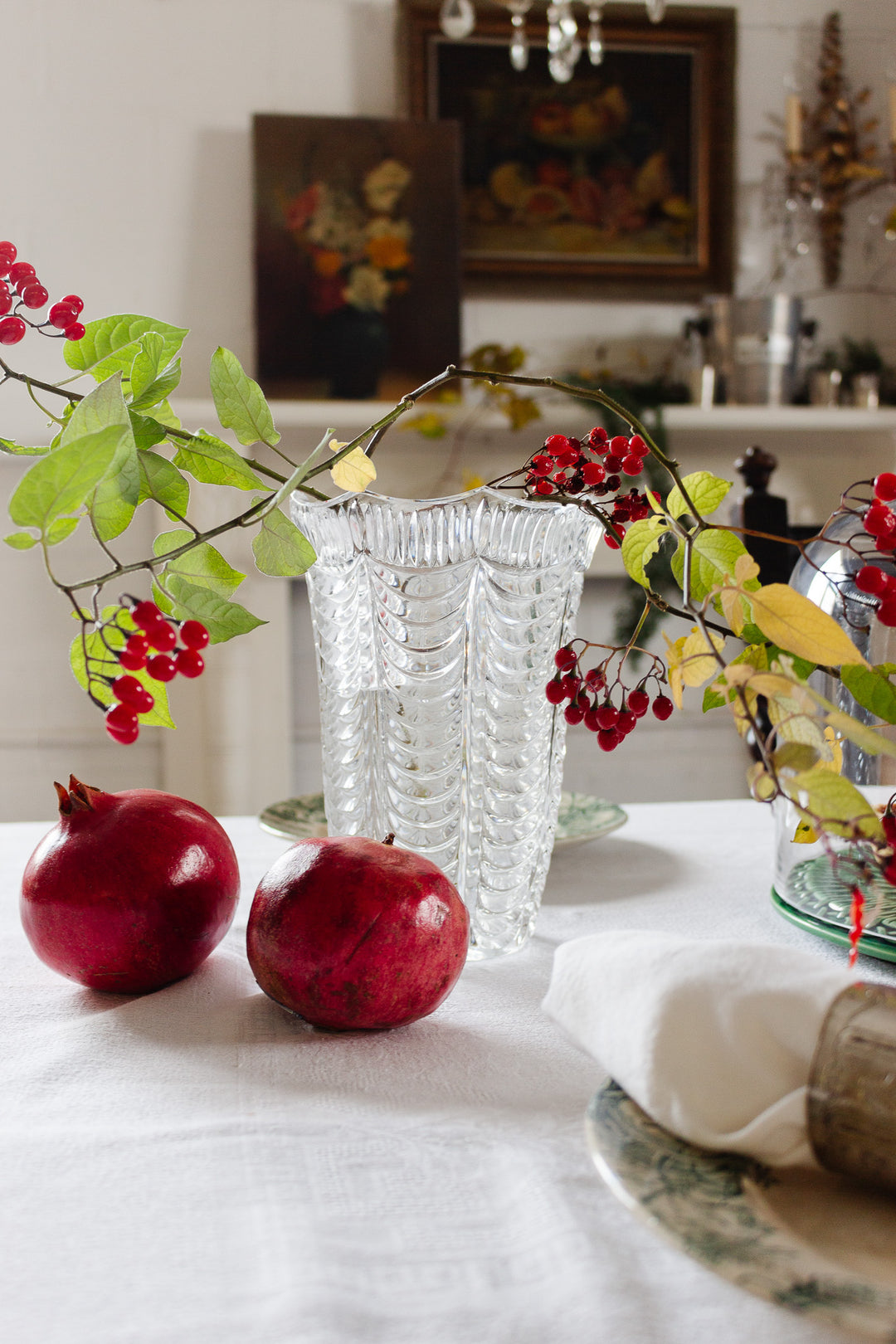 vintage french cut glass florist vase