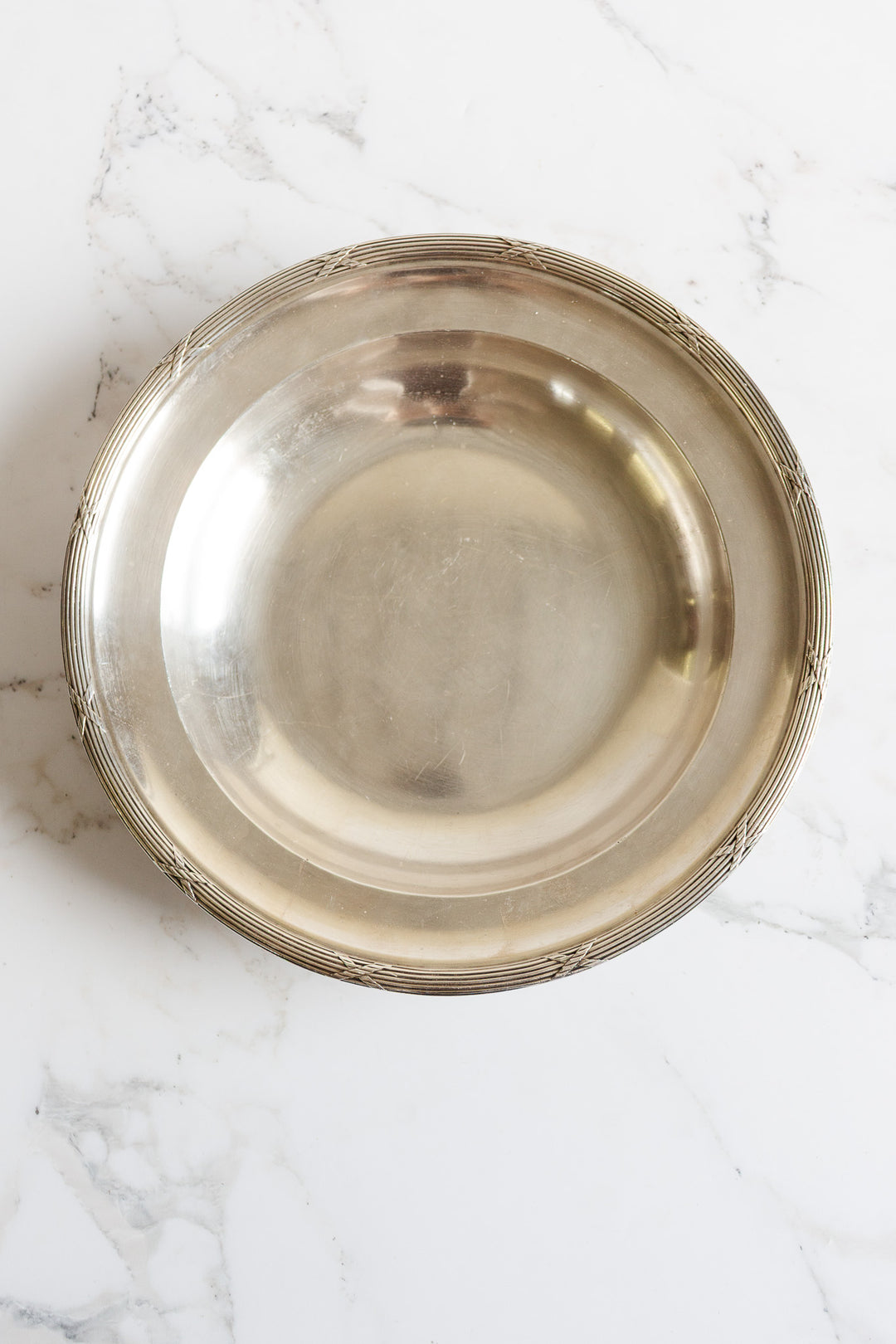 art deco french silver hotel serving dish with "poinçons"