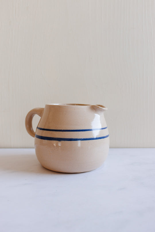 vintage French studio pottery salt glaze pitcher