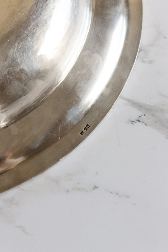 art deco french silver hotel serving dish with "poinçons"