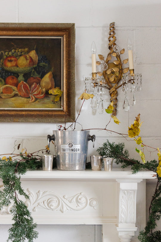 vintage french aluminum Taittinger champagne bucket