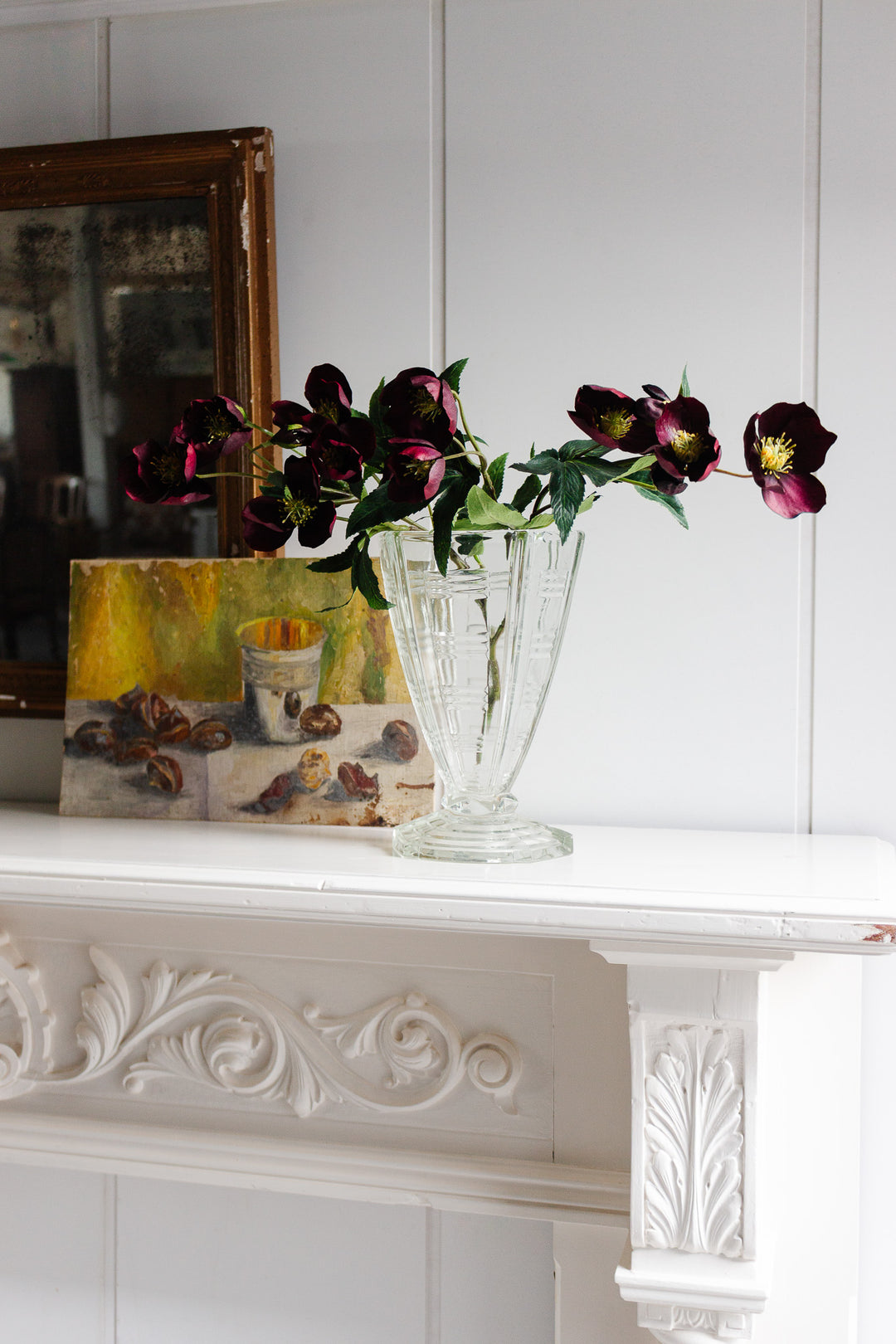 art deco french pressed glass vase