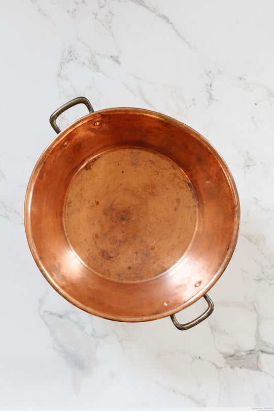 antique french copper jam pot
