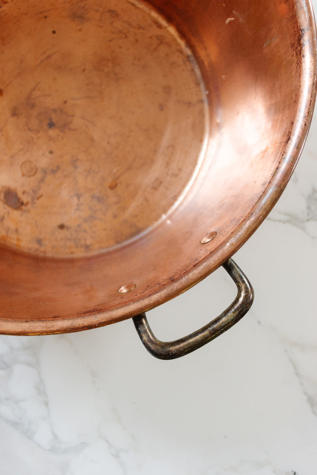 antique french copper jam pot