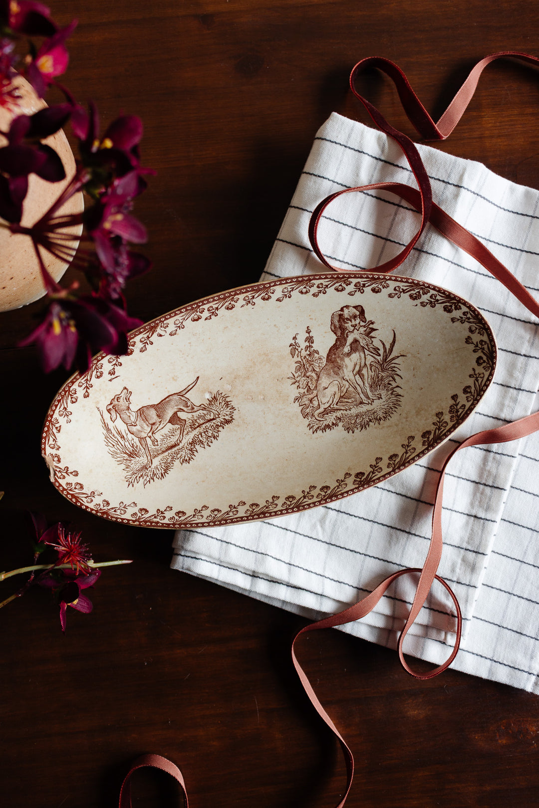antique french ff pexonne transferware ravier