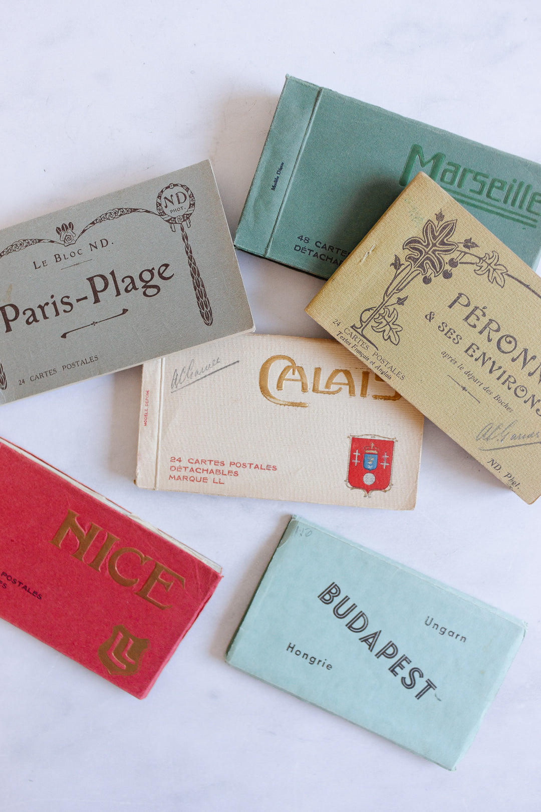 antique french souvenir postcard booklets