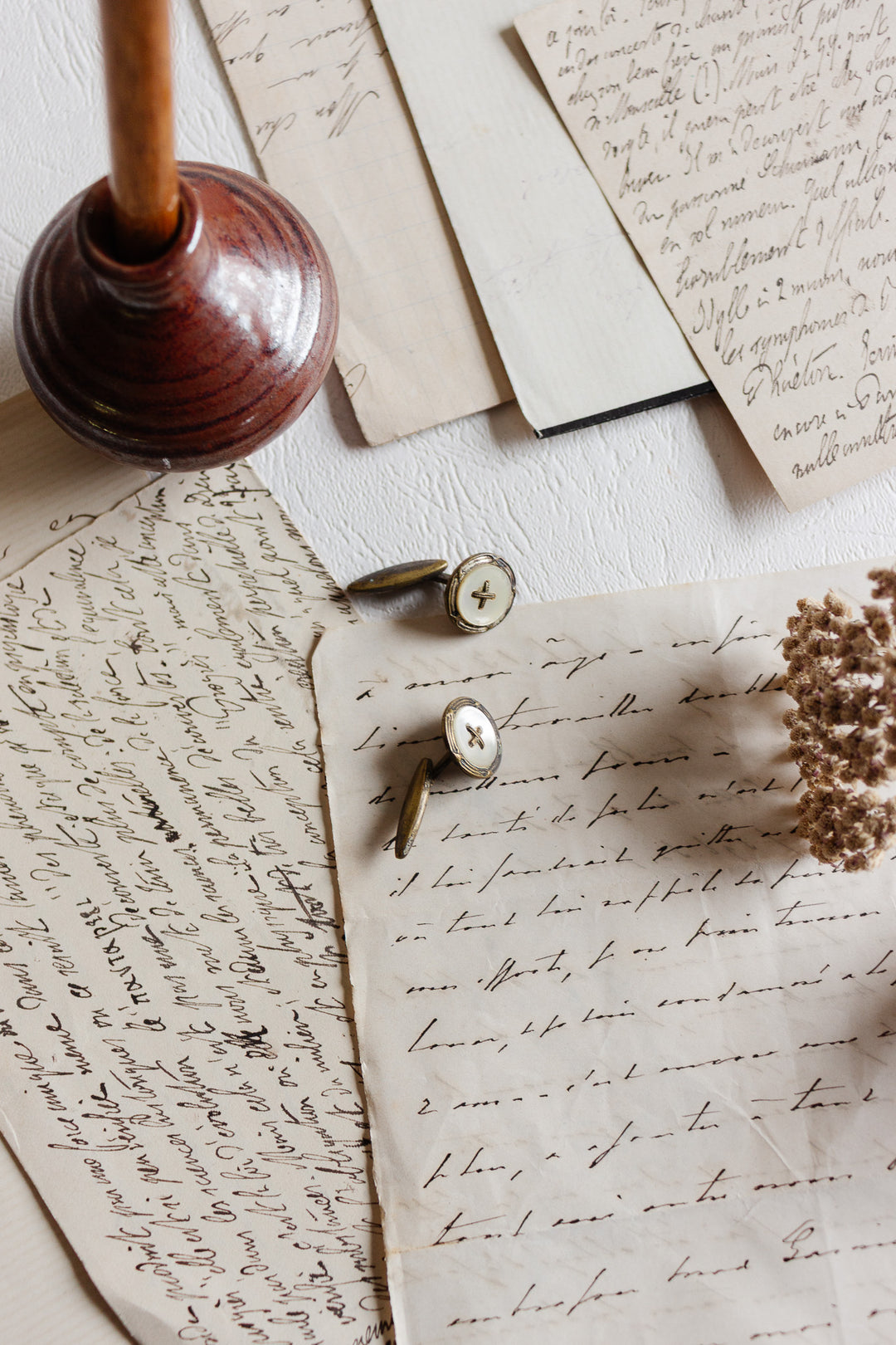 1930s french mother of pearl cufflinks