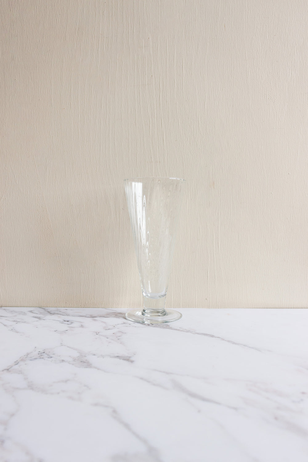 midcentury french footed glass vase