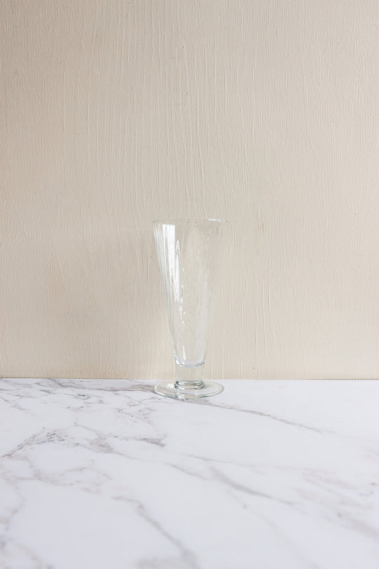 midcentury french footed glass vase