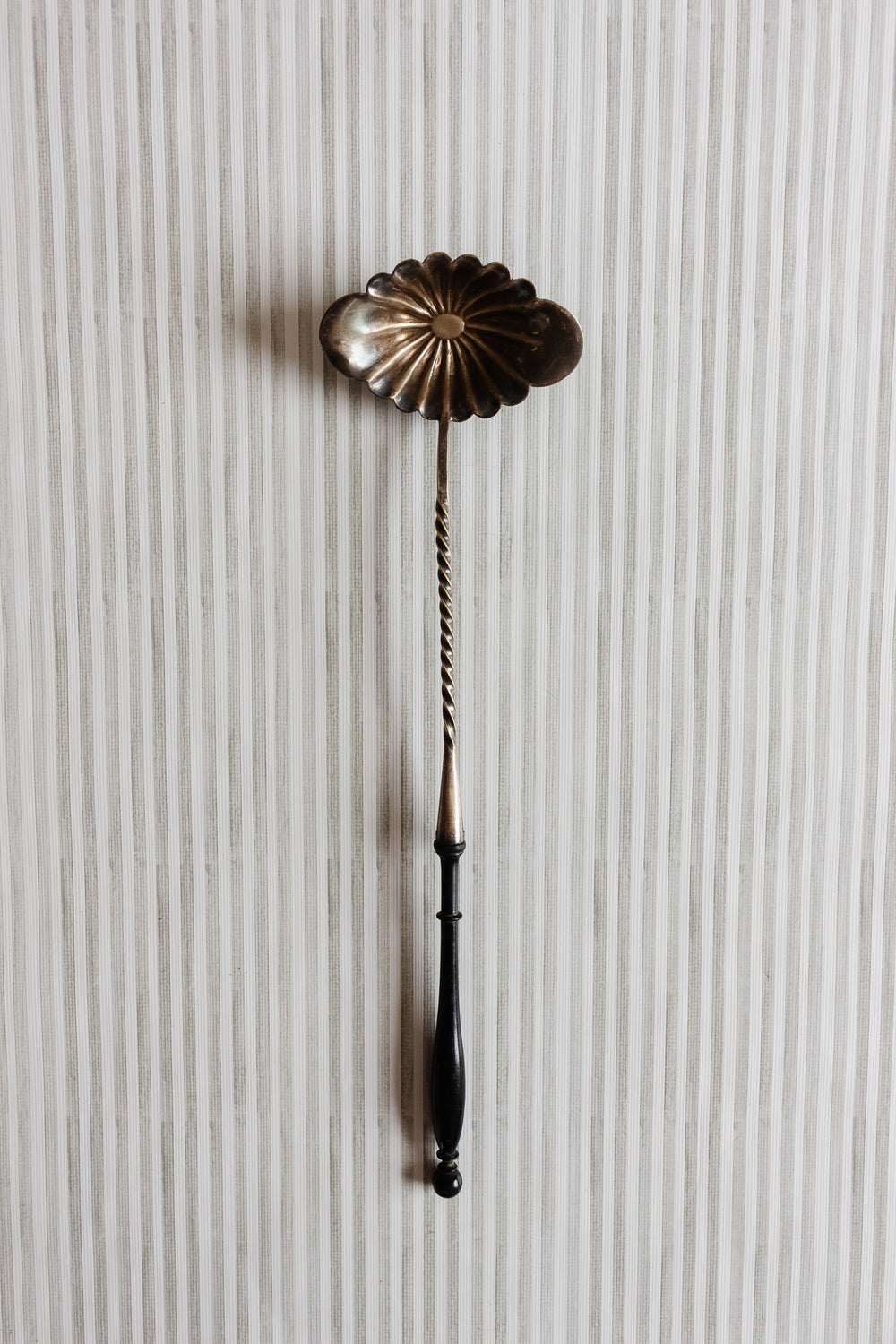 turn of the century french silver and ebony ladle