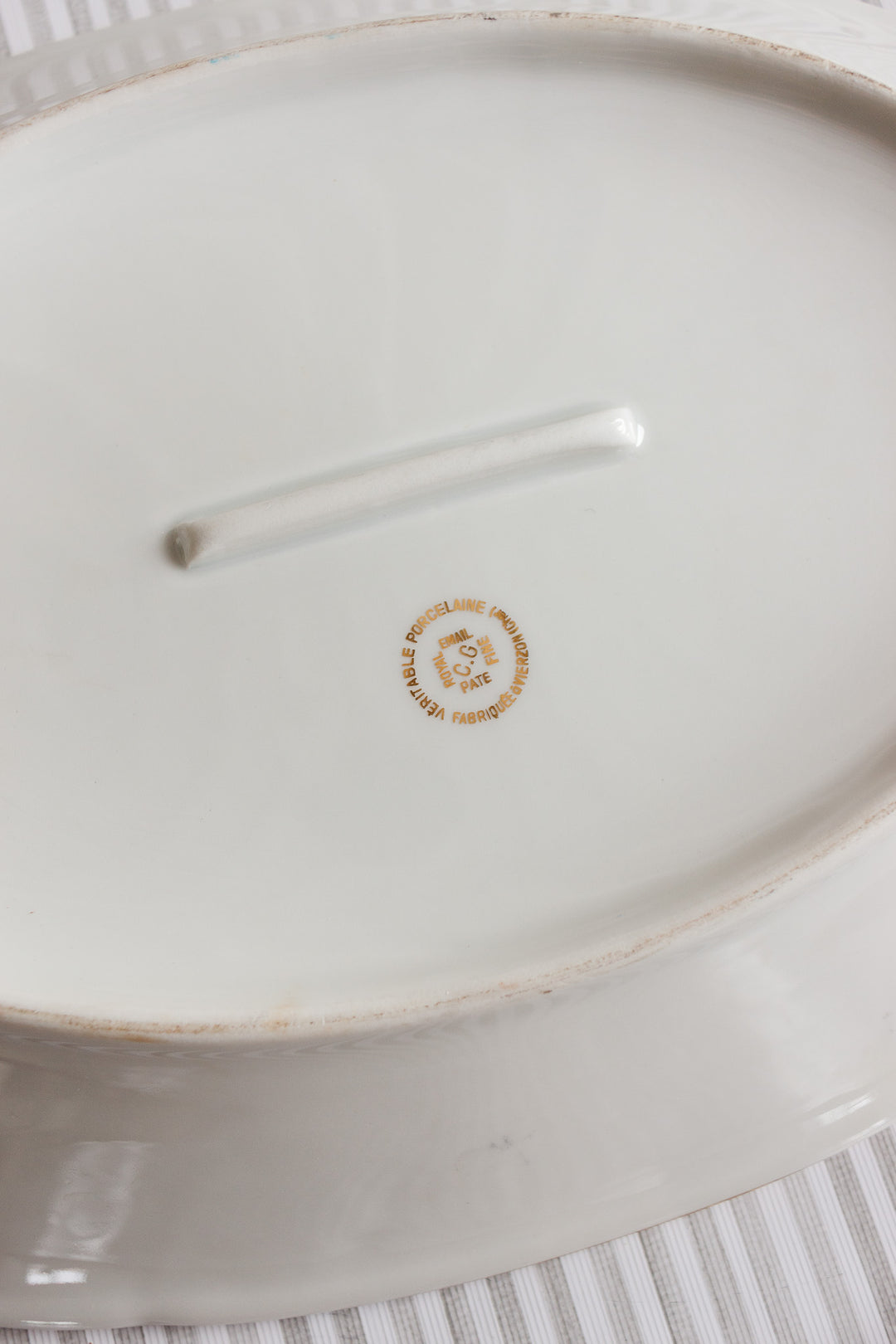 midcentury french vierzon porcelain fish platter