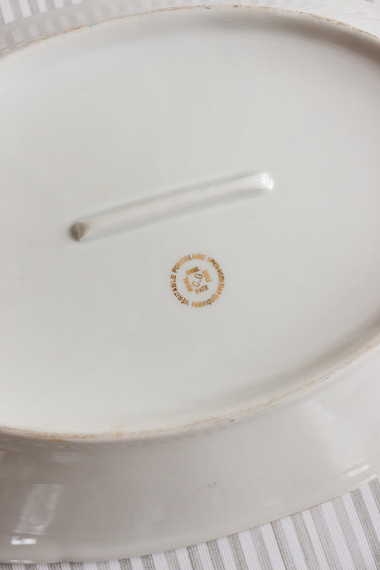 midcentury french vierzon porcelain fish platter
