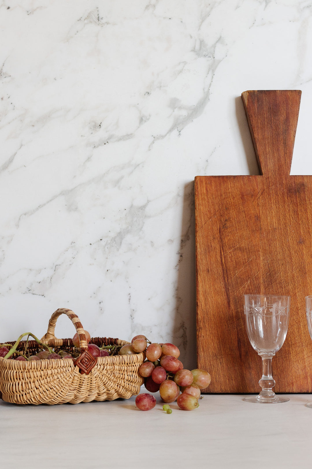 vintage french two-tone willow basket