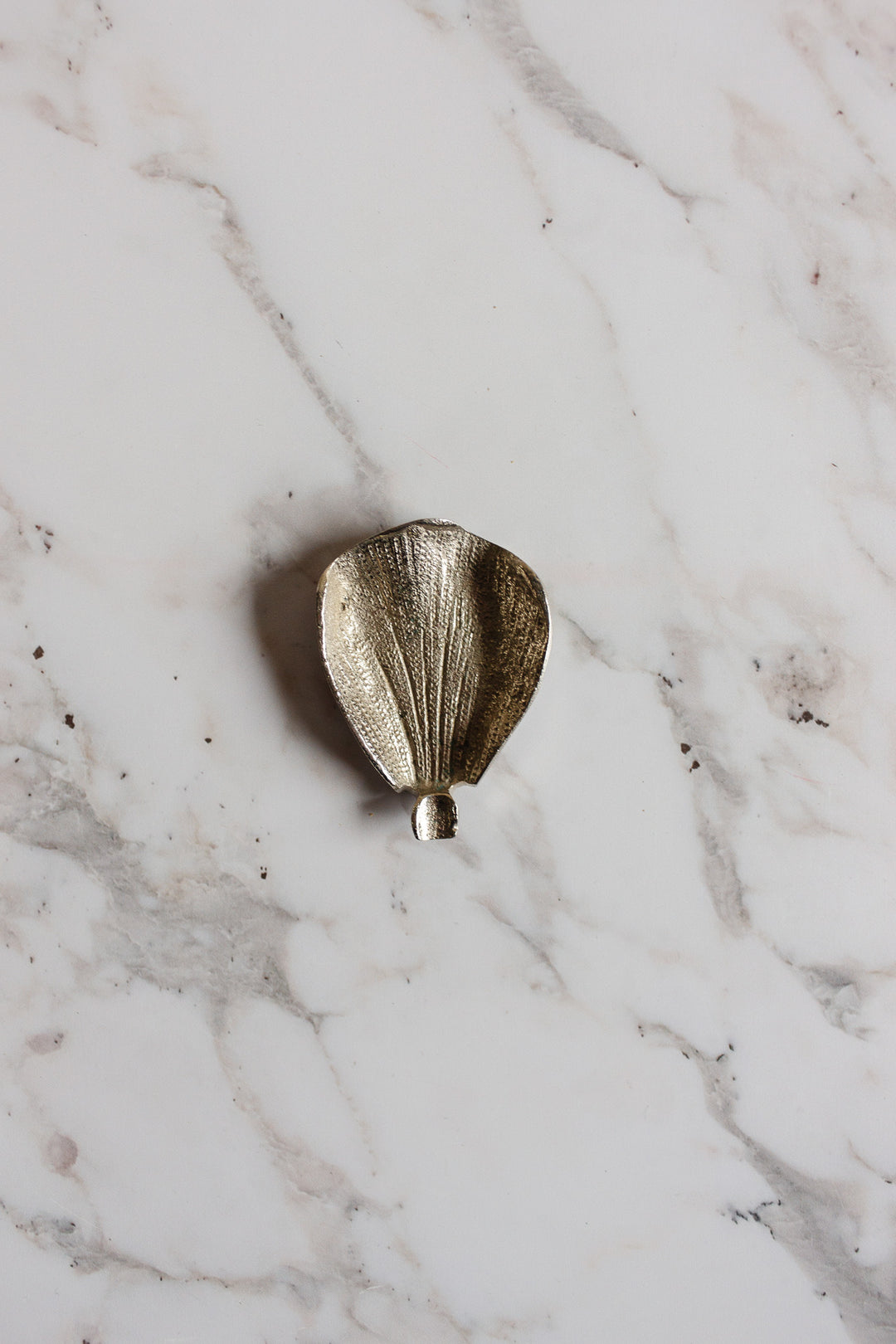 1970s italian white brass lotus sculptural ashtray, in the style of gucci