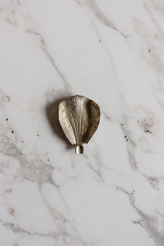 1970s italian white brass lotus sculptural ashtray, in the style of gucci