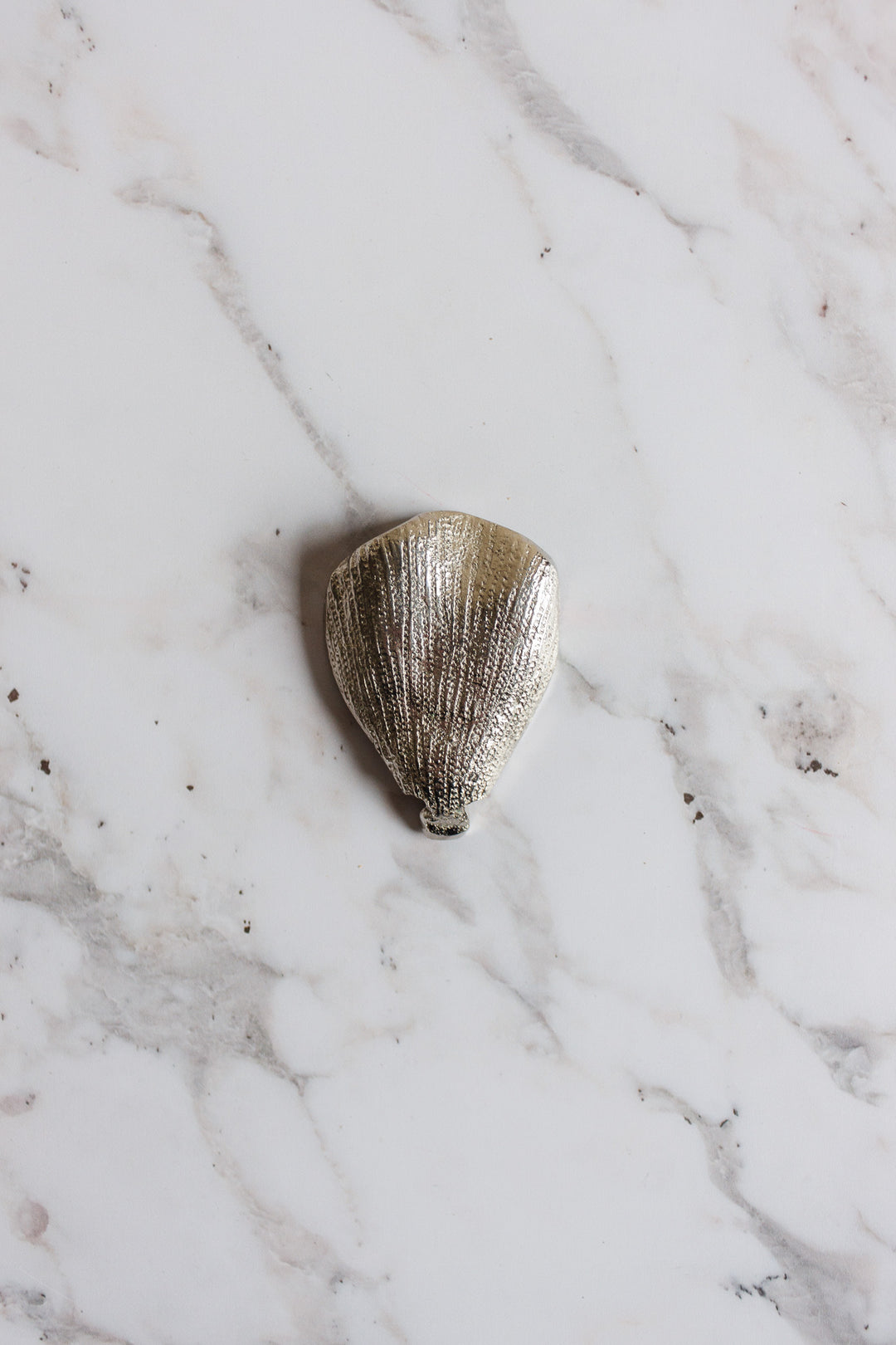1970s italian white brass lotus sculptural ashtray, in the style of gucci
