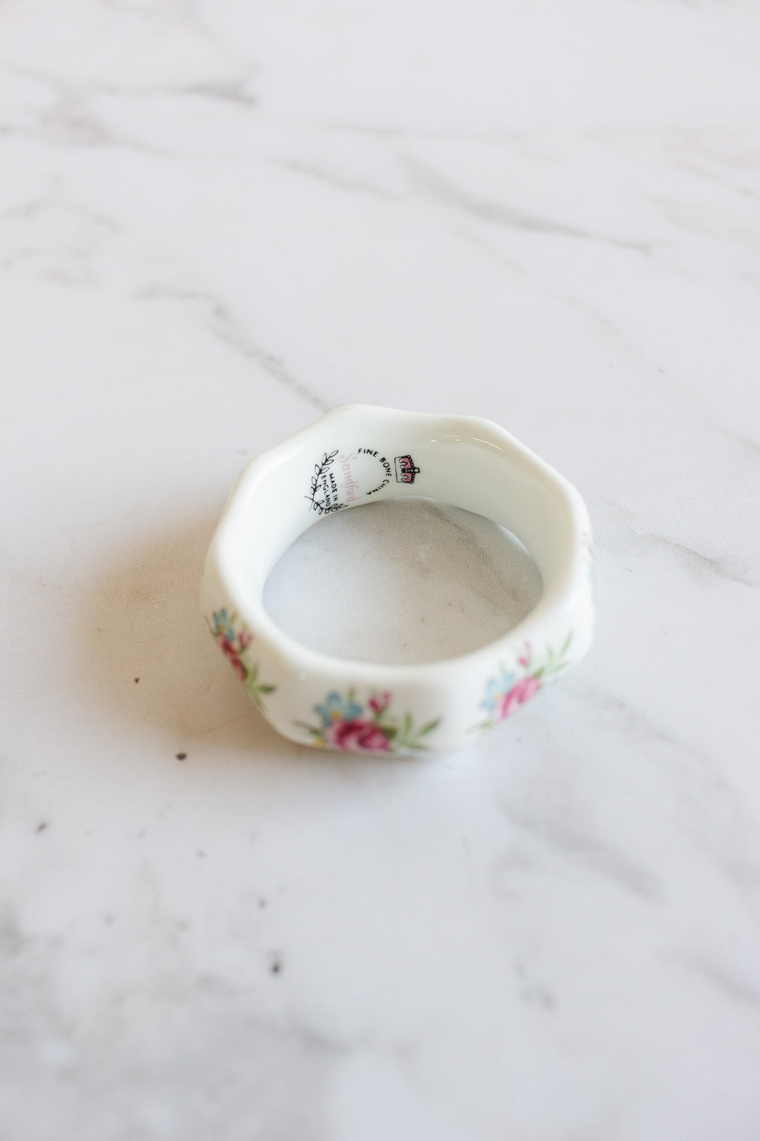 pair of antique Sanford porcelain napkin rings