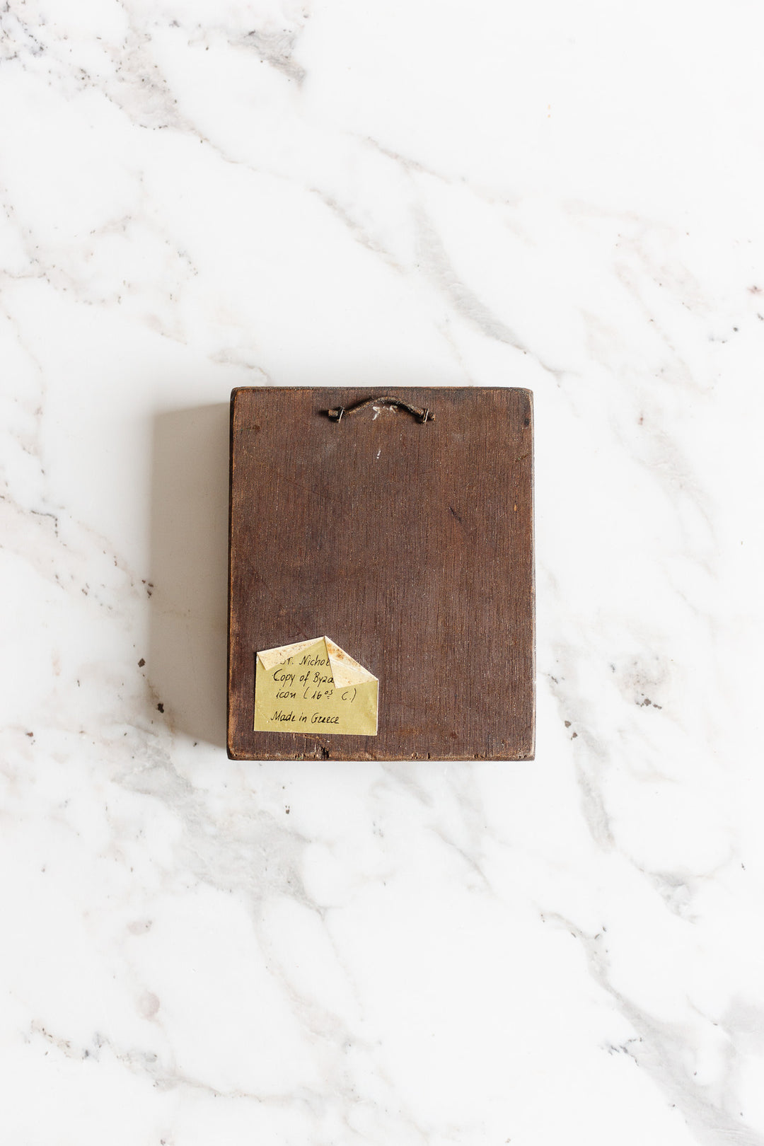 vintage Baltic icon print on wood