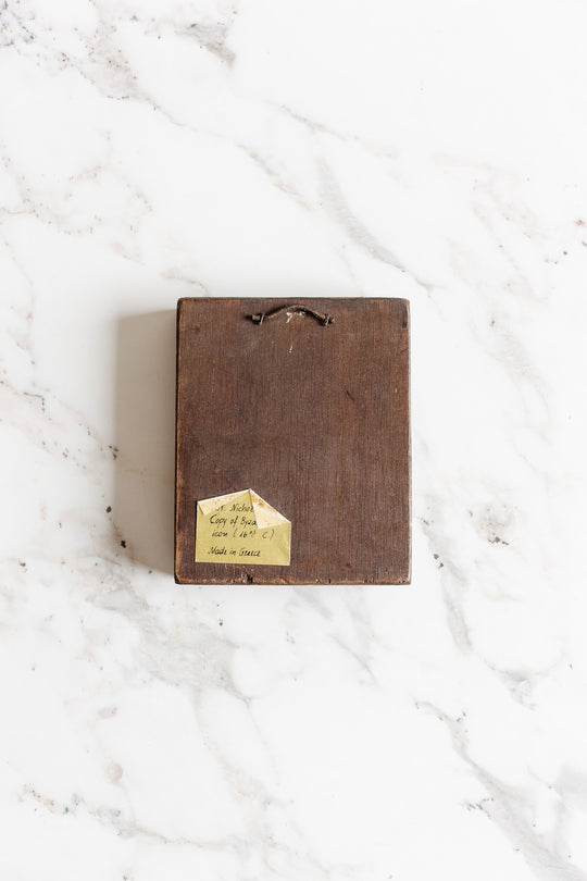 vintage Baltic icon print on wood