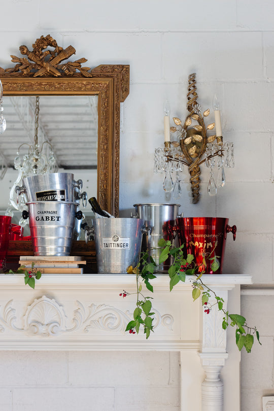 vintage french aluminum Taittinger champagne bucket