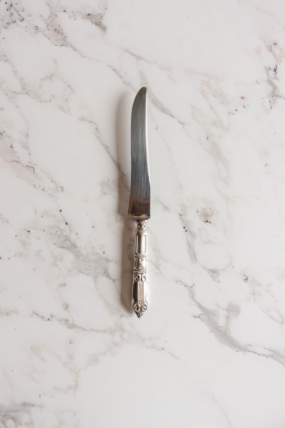 antique French stamped silver knives, set of 11