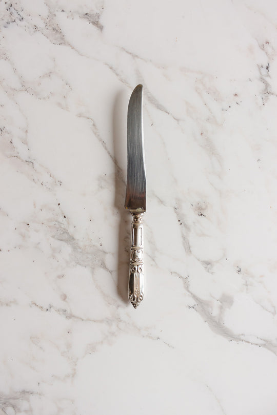 antique French stamped silver knives, set of 11