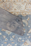 vintage French brutalist hewn wood bench
