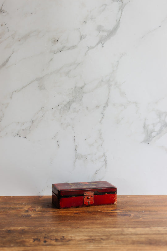 vintage french chinoiserie lacquered wood box