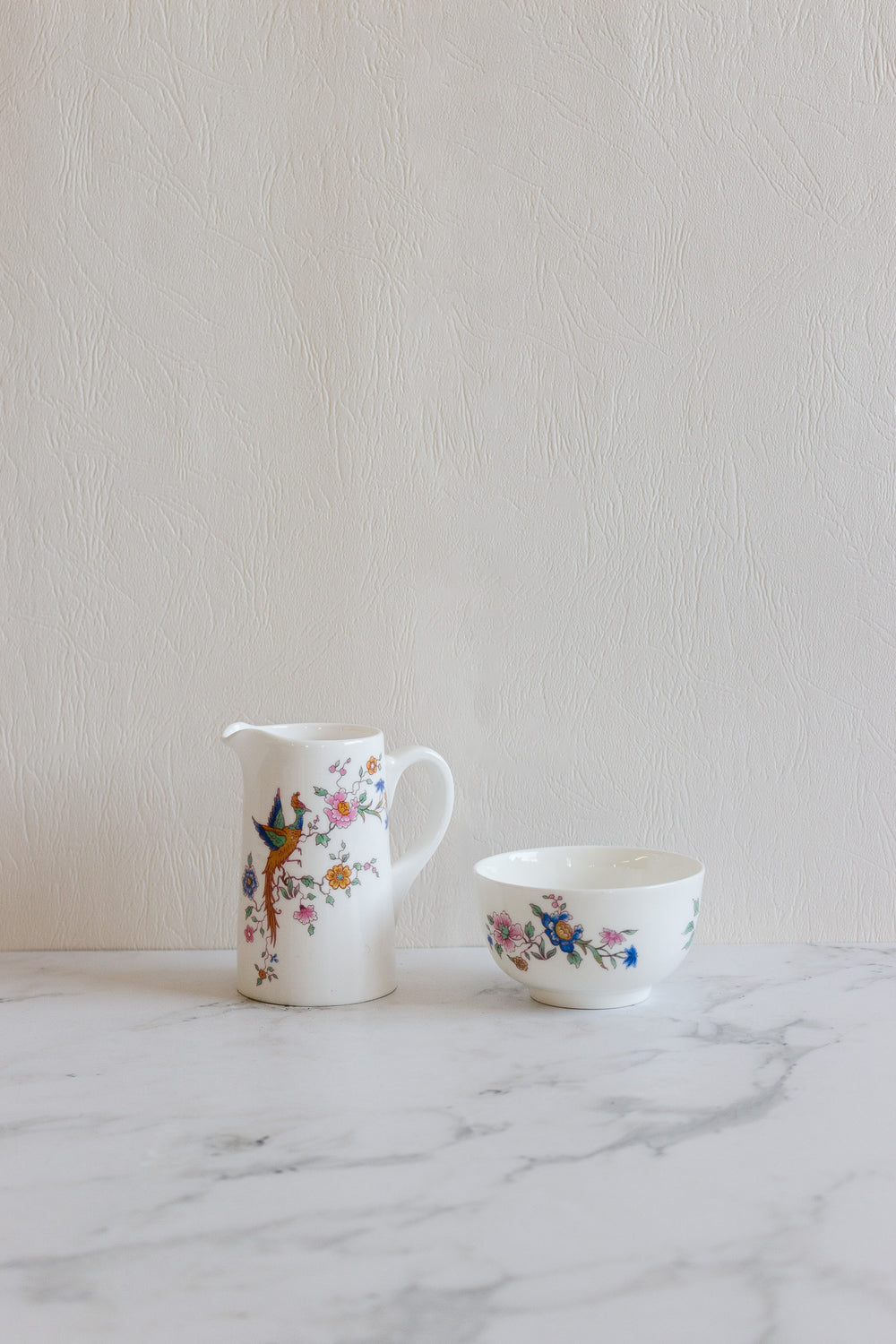royal doulton furness bermuda  bird of paradise cream and sugar