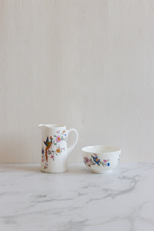 royal doulton furness bermuda  bird of paradise cream and sugar