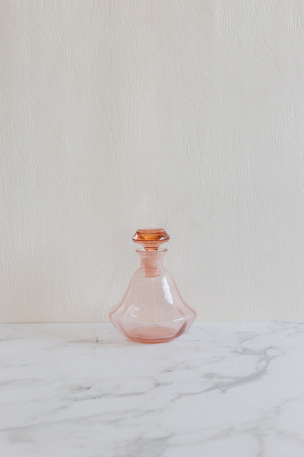 1920s art deco french blush pink petite decanter