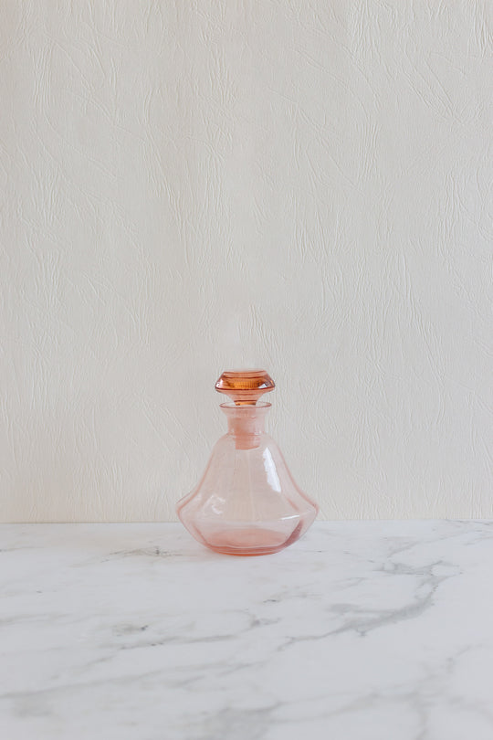 1920s art deco french blush pink petite decanter
