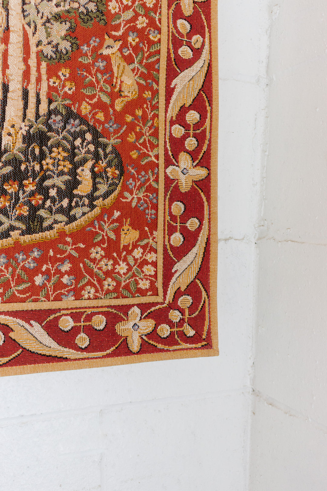 vintage Belgian tapestry "la dame à la licorne"