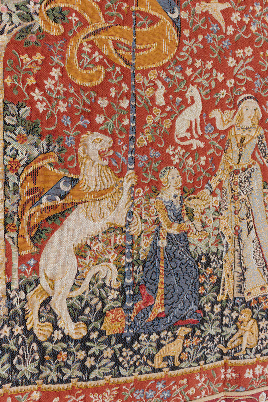 vintage Belgian tapestry "la dame à la licorne"