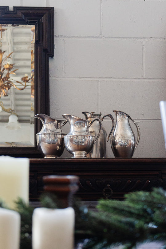 vintage silverplated silver water pitchers