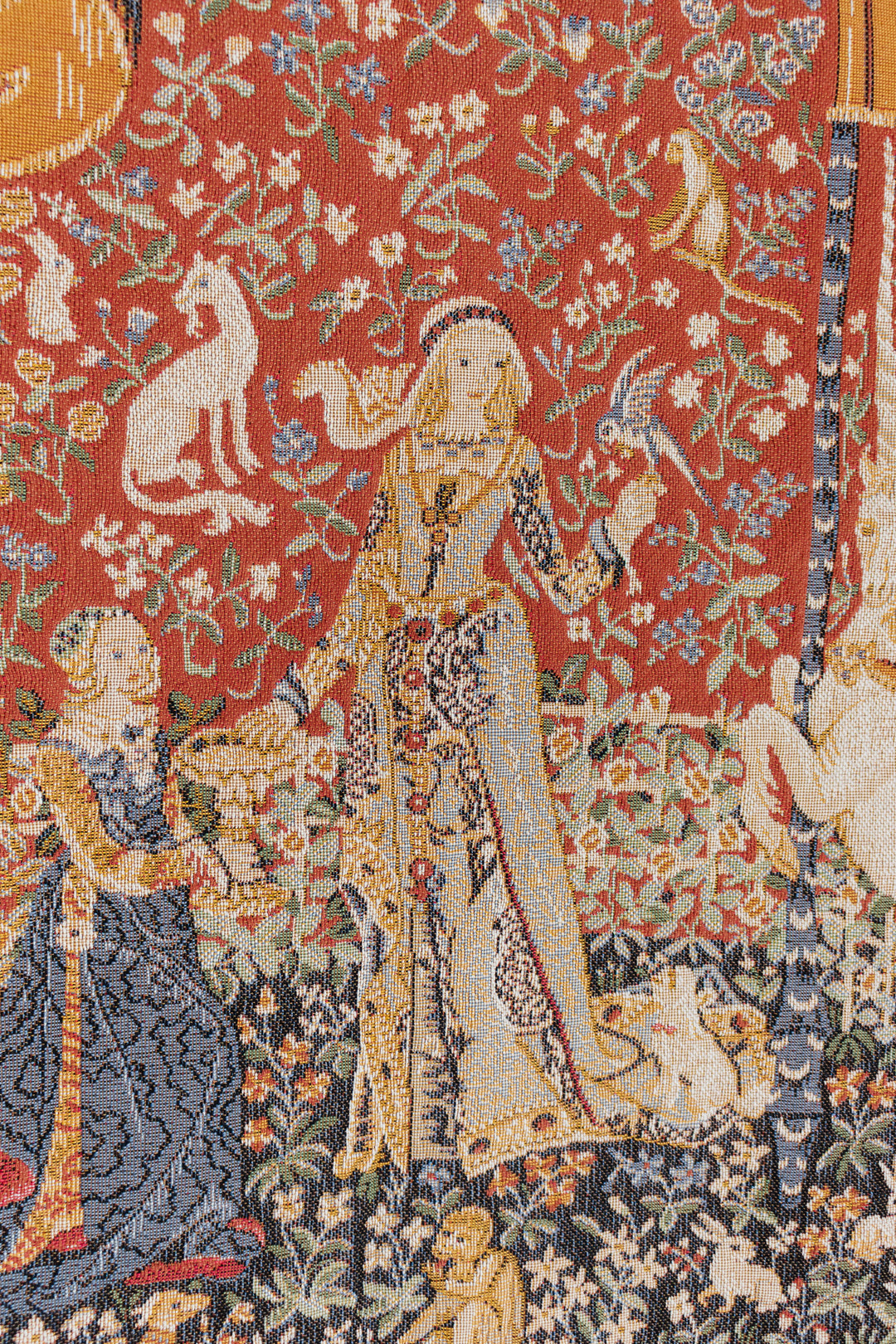 vintage Belgian tapestry "la dame à la licorne"