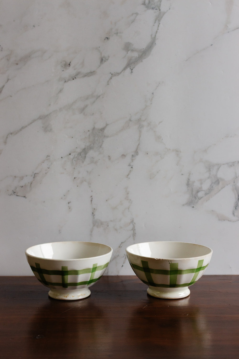 pair of antique french café au lait bowls