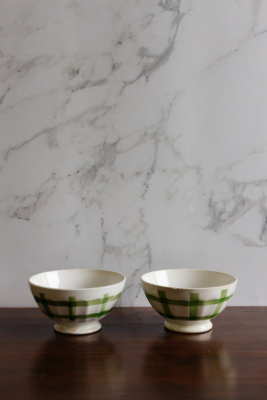 pair of antique french café au lait bowls