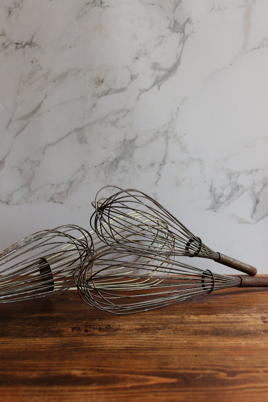 turn of the century extra large french wire whisk
